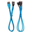 Corsair Premium Sleeved Front Panel Cable Extension Kit, blue image number null