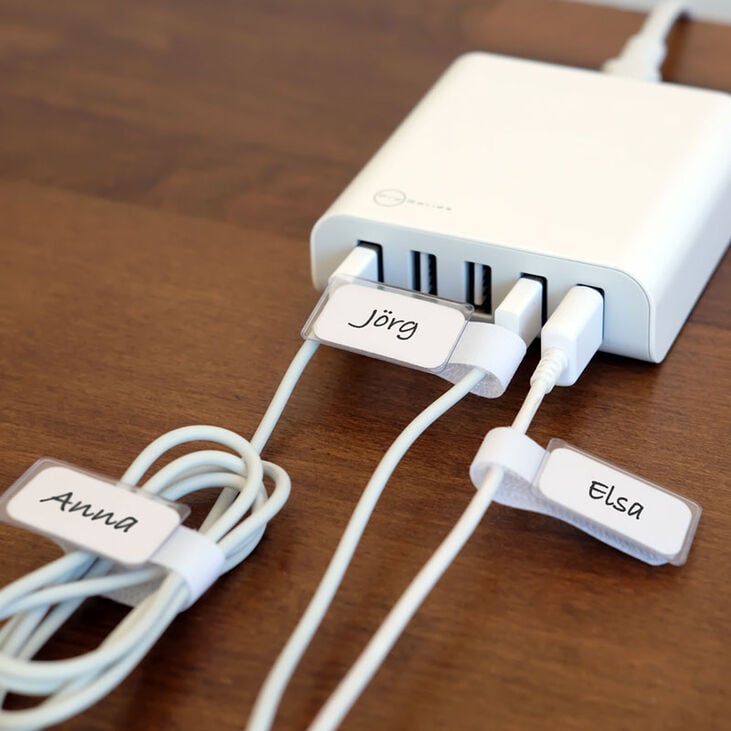 LABEL THE CABLE Mini Klettbinder 10er Set - weiß image number 2