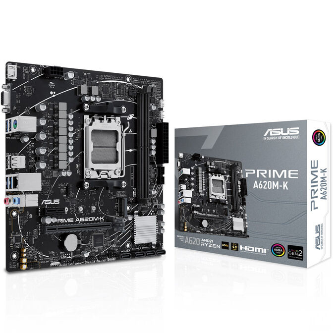 ASUS Prime A620M-K, AMD A620 Mainboard, Sockel AM5, DDR5 image number 0