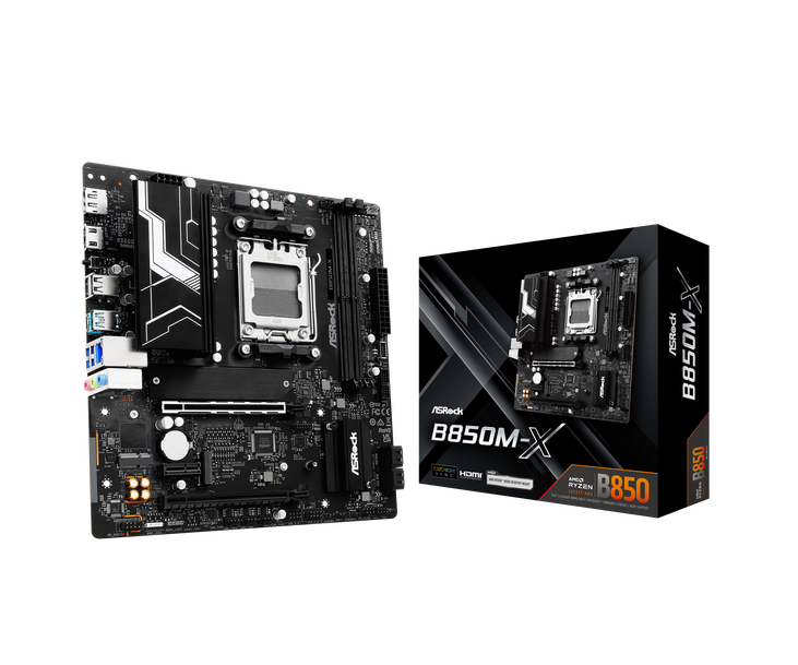 ASROCK B850M-X motherboard, Socket AM5, AMD B850, Micro-ATX, DDR5 image number 0