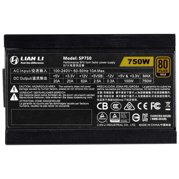 Lian Li SP750, 80 PLUS Gold SFX power supply - 750 watts image number 7