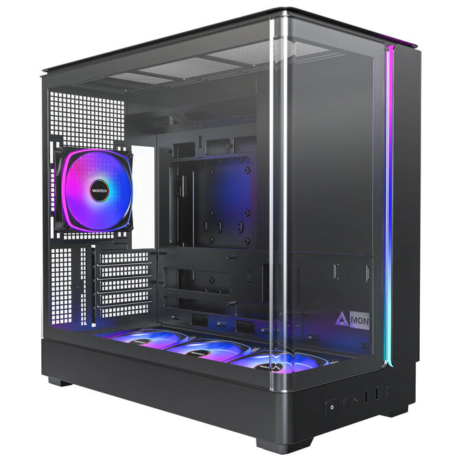 Montech KING 15 PRO PC-Geh&auml;use, Mini-Geh&auml;use, mATX, Tempered Glass, RGB - schwarz image number 0