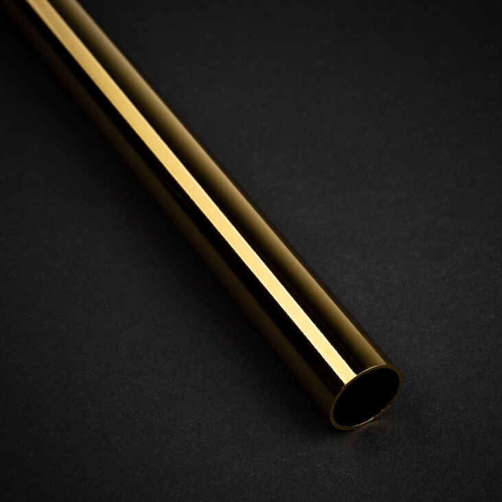 Bitspower None Chamfer Brass Hard Tubing 14mm AD, 500mm - gold image number 1