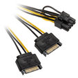 Akasa 2x 15-Pin-SATA auf 1x 6+2-Pin-PCIe Adapter image number null