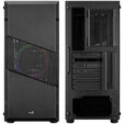 Aerocool Menace Saturn FRGB Mid Tower, Tempered Glass - Black image number null