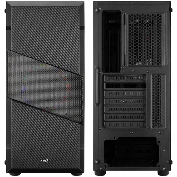 Aerocool Menace Saturn FRGB Mid Tower, Tempered Glass - Black image number 2
