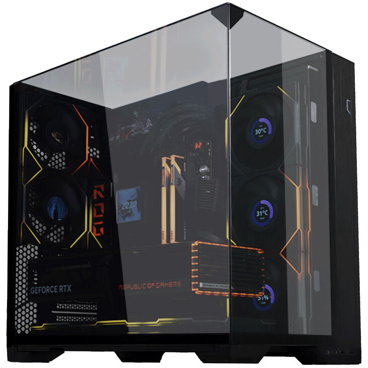 Lian Li O11 Vision Compact PC-Gehäuse, Midi-Tower, E-ATX, Tempered Glass - schwarz image number 2