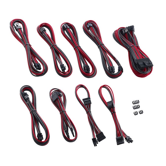 CableMod C-Series PRO ModMesh Cable Kit f&uuml;r Corsair AXi/HXi/RM (Yellow Label) - carbon/rot image number 1