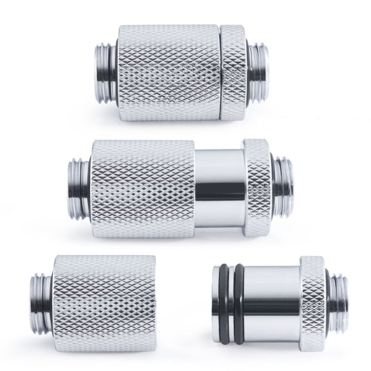 Alphacool ES D-Plug 25.5-40.5mm, G1/4 male thread to G1/4 male thread - chrome image number 2
