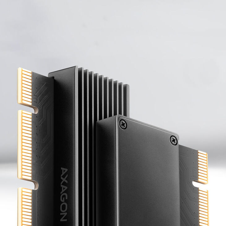 AXAGON PCEM2-XS PCI-E 3.0 16x - M.2 SSD NVMe, 80 mm SSD - low profile image number 2