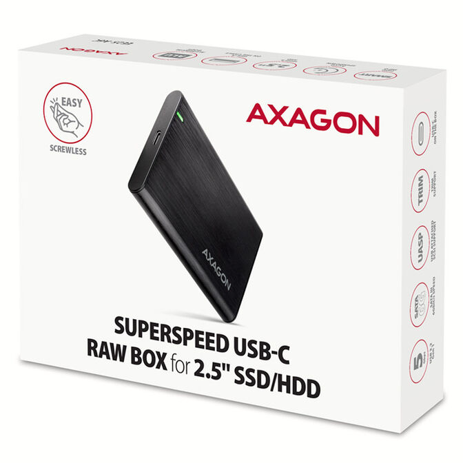 AXAGON EE25-A6C USB-C 3.2 - SATA 6G 2.5" externes Festplattengeh&auml;use - schwarz image number 4