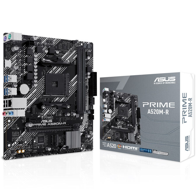 ASUS Prime A520M-R Motherboard - A520 Chipset, Socket AM4, DDR4 image number 0