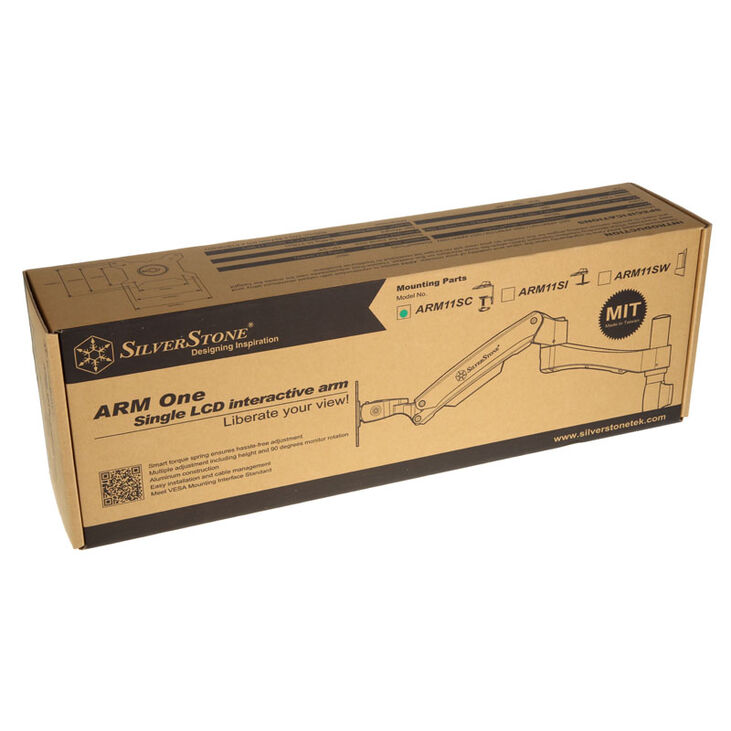 SilverStone SST-ARM11SC Single Monitorhalterung - silber image number 5