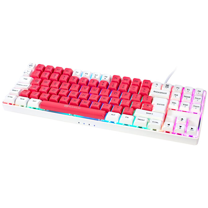 GAMIAC TKL90G Gaming Keyboard, Kailh Blue Switches, RGB - white/red image number 0