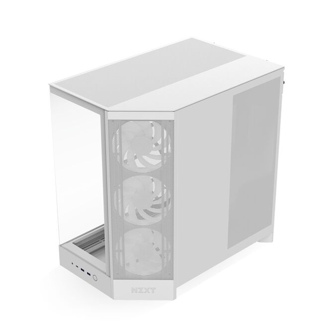 NZXT H9 Flow RGB PC Case, Mid-Tower, E-ATX, Tempered Glass - White image number 7