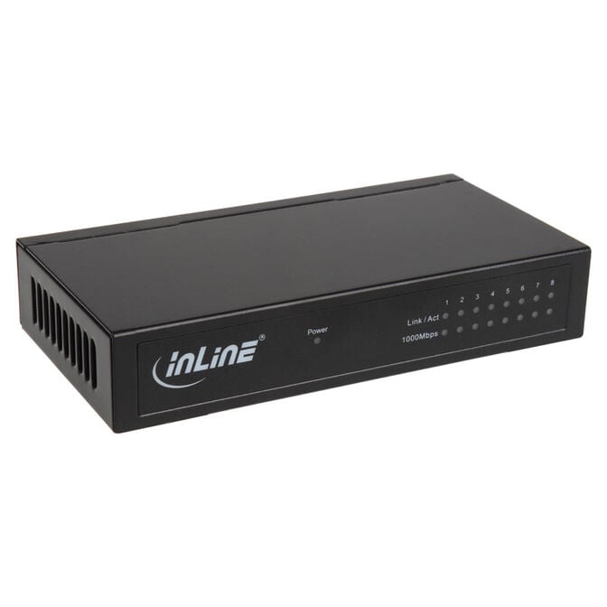 InLine Gigabit Netzwerk Switch 8-Port, 1GBit/s, Desktop, l&uuml;fterlos image number 0
