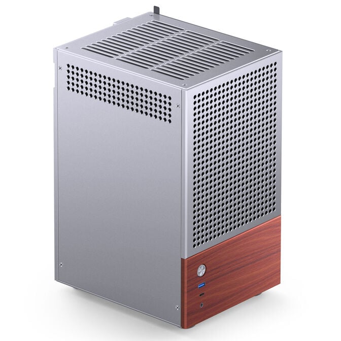 Jonsbo T6 PC Case, Mini-Tower, Mini-ITX, Tempered Glass, Wood &ndash; Silver image number 5
