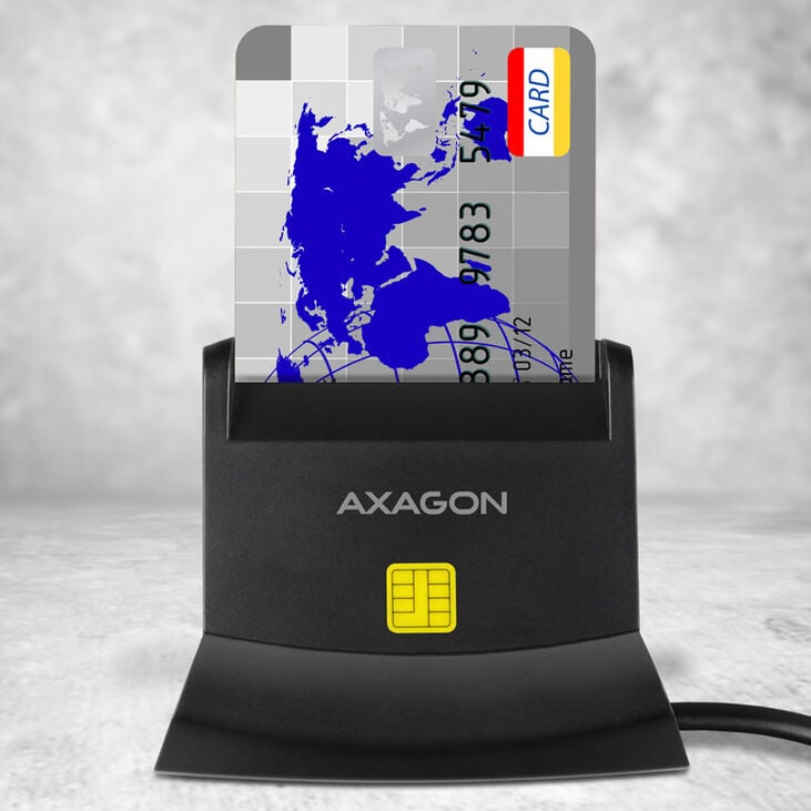 AXAGON CRE-SM2 USB Smart Card und SD/microSD/SIM Card Reader - USB 2.0 image number 1