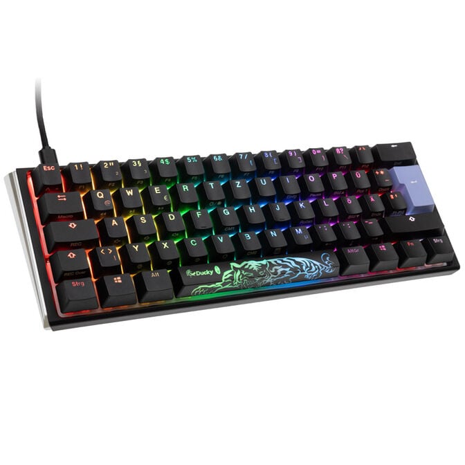 Ducky One 3 Classic Black/White Mini Gaming Keyboard, RGB LED - MX-Red image number 0