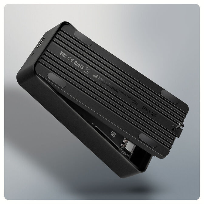 AXAGON EEM2-40G M.2 Enclosure, USB4, 40 Gbit/s, NVMe, Aluminium - Black image number 1