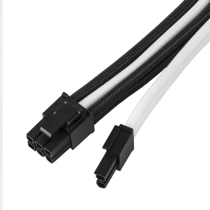 SilverStone PP07E-PCIBW 8-Pin-PCIe auf 6+2-Pin-PCIe Verl&auml;ngerung, 250mm - Schwarz/Wei&szlig; image number 2