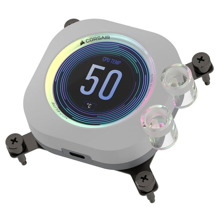 Corsair Hydro X Series XC7 RGB Elite LCD CPU Wasserblock LGA 1700, AM4 / AM5 - weiß image number 0