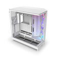 NZXT H9 Flow RGB PC Case, Mid-Tower, E-ATX, Tempered Glass - White image number null