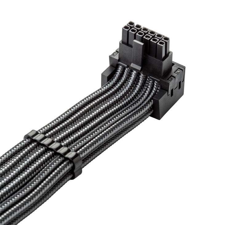 CableMod C-Series Pro Connection Cable - Variant B, 90°, 16-Pin to 3x 8-Pin PCIe, carbon image number 1