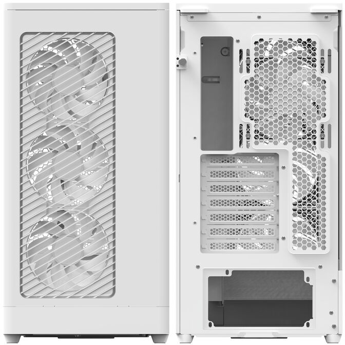 Aerocool D520A PC Case, Mid Tower, ATX, Tempered Glass, RGB - White image number 7