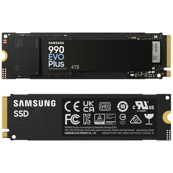 Samsung 990 Evo Plus NVMe 2.0 SSD, PCIe 4.0 x4 / 5.0 x2, Type 2280 - 4 TB image number 3