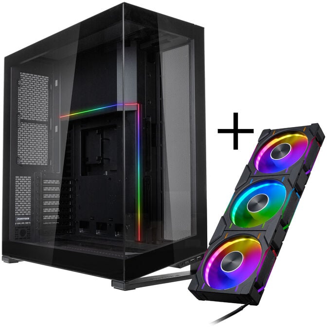 Phanteks NV7 E-ATX-Geh&auml;use, Tempered Glass, ARGB + D30 PWM Regular Airflow D-RGB L&uuml;fter, 3er Pack - 120mm, schwarz image number 0