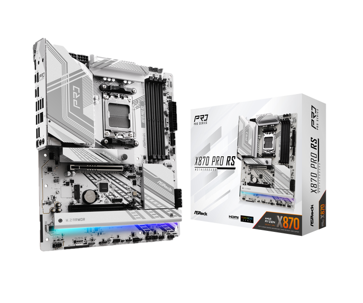 ASRock X870 Pro RS Mainboard, Sockel AM5, AMD X870, ATX, DDR5 image number 0