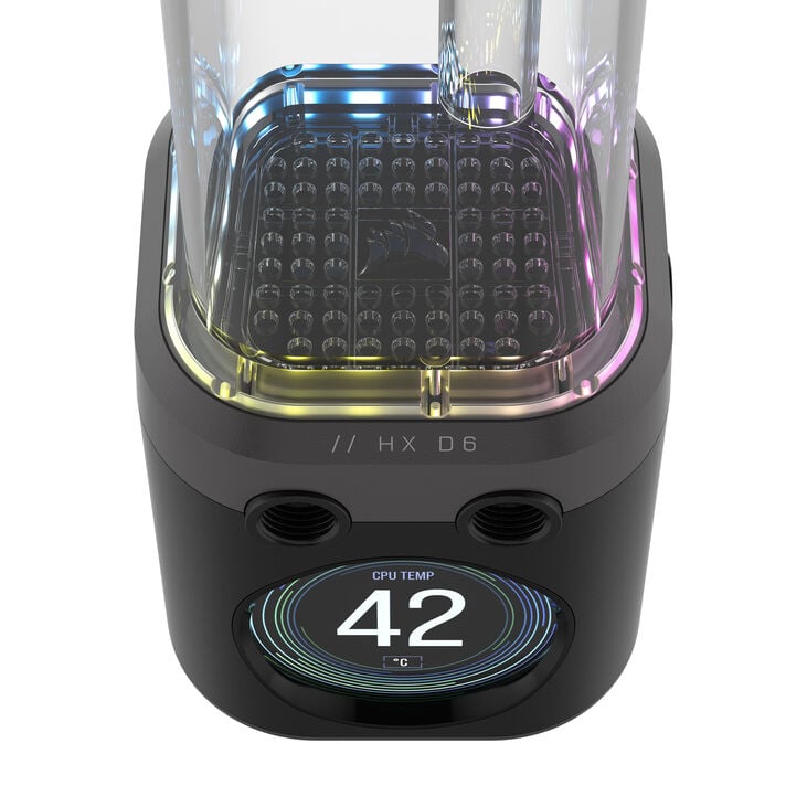Corsair iCUE Link XD6 RGB Elite LCD Pump Reservoir Combo - black image number 4
