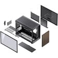 Jonsbo D33 Wood PC Case, Mini Case, mATX, Tempered Glass - Black, Wood image number null