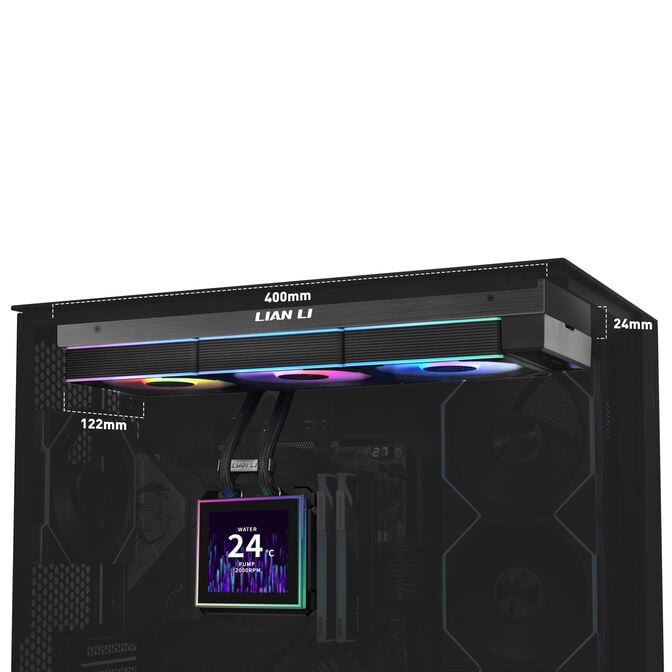 Lian Li HydroShift II LCD-S 360CL AiO Water Cooling, RGB, LCD Display - 360mm, Black image number 4