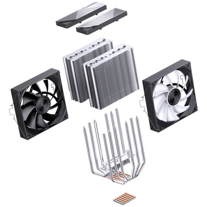Jonsbo CA80 CPU Cooler, Dual-Tower, 2 x 120mm, PWM, RGB - black image number 12