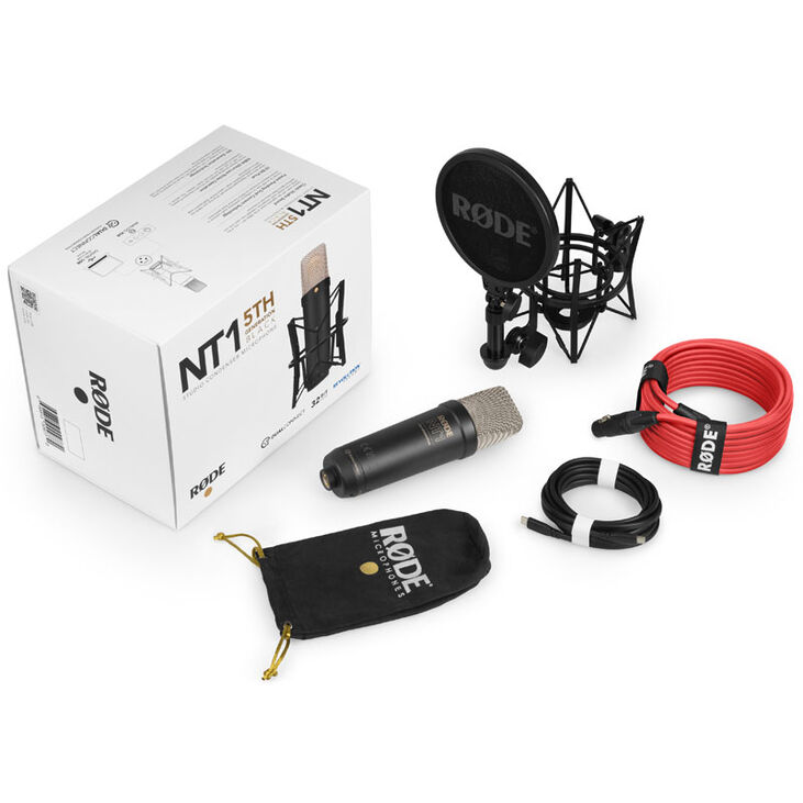 Rode NT1 5th Generation Large Diaphragm Condenser Microphone - black image number 9