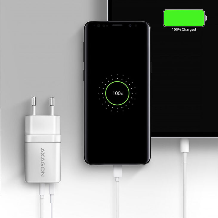 AXAGON ACU-PQ20W wall charger QC3.0/AFC/FCP + PD type-C, 20 W - weiß image number 1