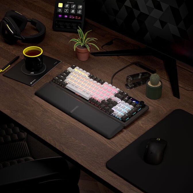 Corsair VANGUARD 96 Gaming-Tastatur, mechanisch, RGB, 8.000 Hz - MLX Plasma Switches, ISO (DE), schwarz/wei&szlig; image number 12