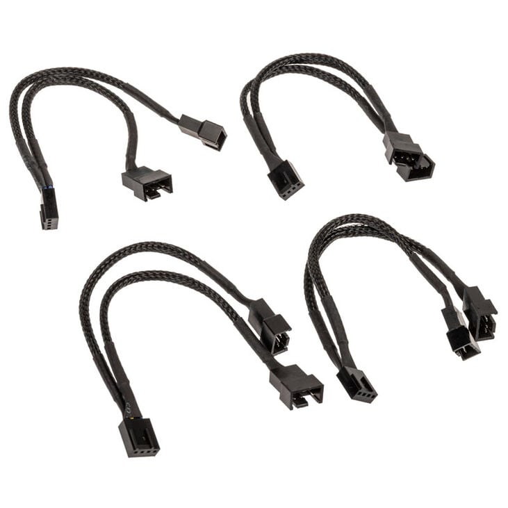 Akasa PWM Lüftersplitter, 4er Pack - schwarz image number 0