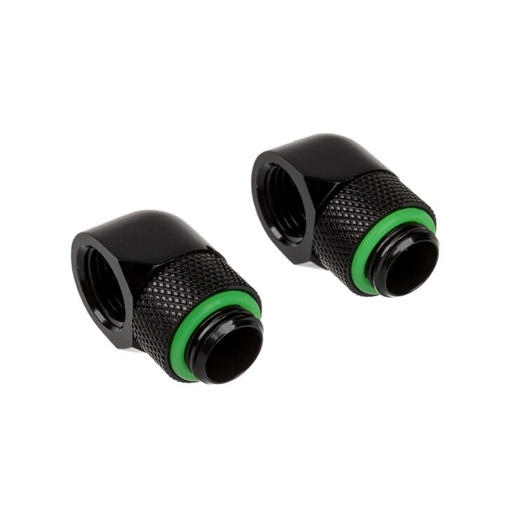 Corsair Hydro X Series Adapter 90 Grad G1/4 Zoll AG auf G1/4 Zoll IG - 2er Pack, drehbar, schwarz image number 0