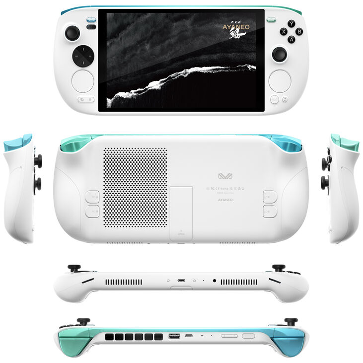 Ayaneo Kun Handheld Konsole - 32 GB LPDDR5X, 2 TB SSD, White Silk image number 1