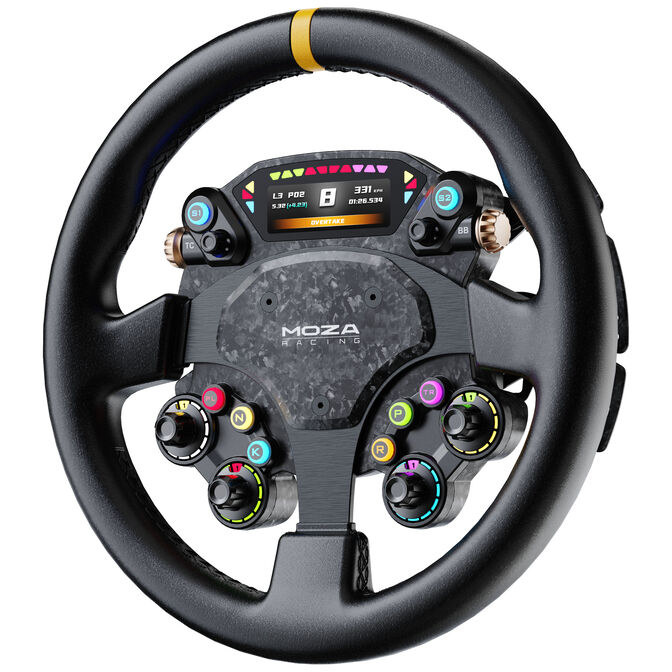 MOZA CS Pro Lenkrad, 325mm Durchmesser, 2,99&rdquo;-Zoll-Display, ARGB - schwarz image number 2