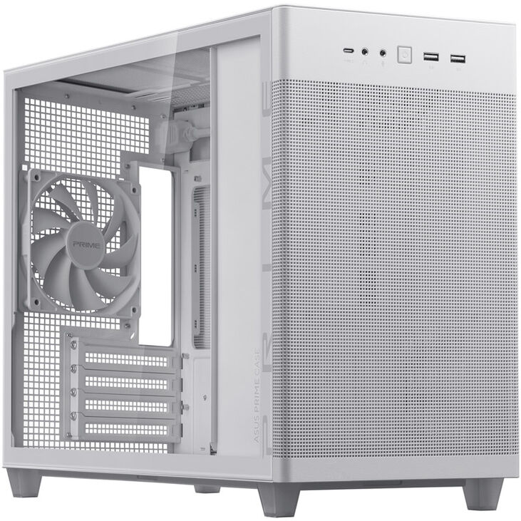 ASUS Prime AP201 Micro-ATX case, Tempered Glass - white image number 0