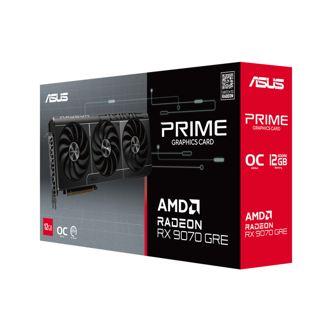 ASUS Prime Radeon RX 9070 GRE OC Edition Graphics Card, 12288 MB GDDR6 image number 1