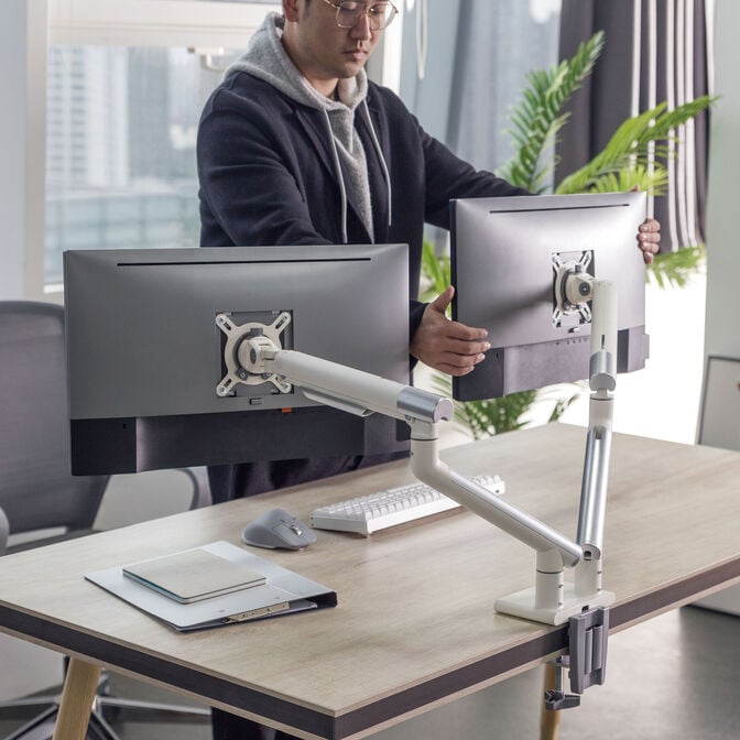 Alterzone Arm Duo Aluminium Monitor Mount - white image number 3