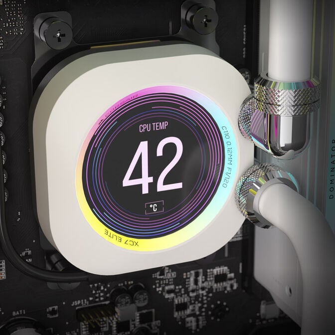 Corsair Hydro X Series XC7 RGB Elite LCD CPU Wasserblock LGA 1700, AM4 / AM5 - wei&szlig; image number 3