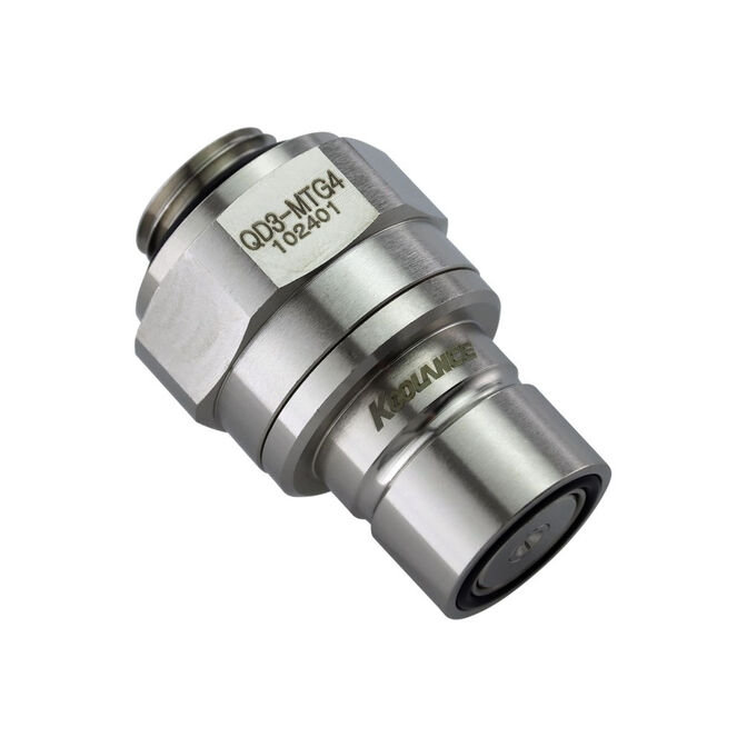 Koolance QD3 Quick Disconnect Straight Male to G1/4 Inch Male Thread - no-spill, silver image number 0