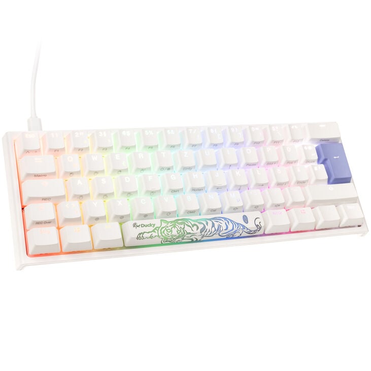 Ducky One 2 Pro Mini White Edition Gaming Tastatur, RGB LED - Cherry Silent Red image number 0