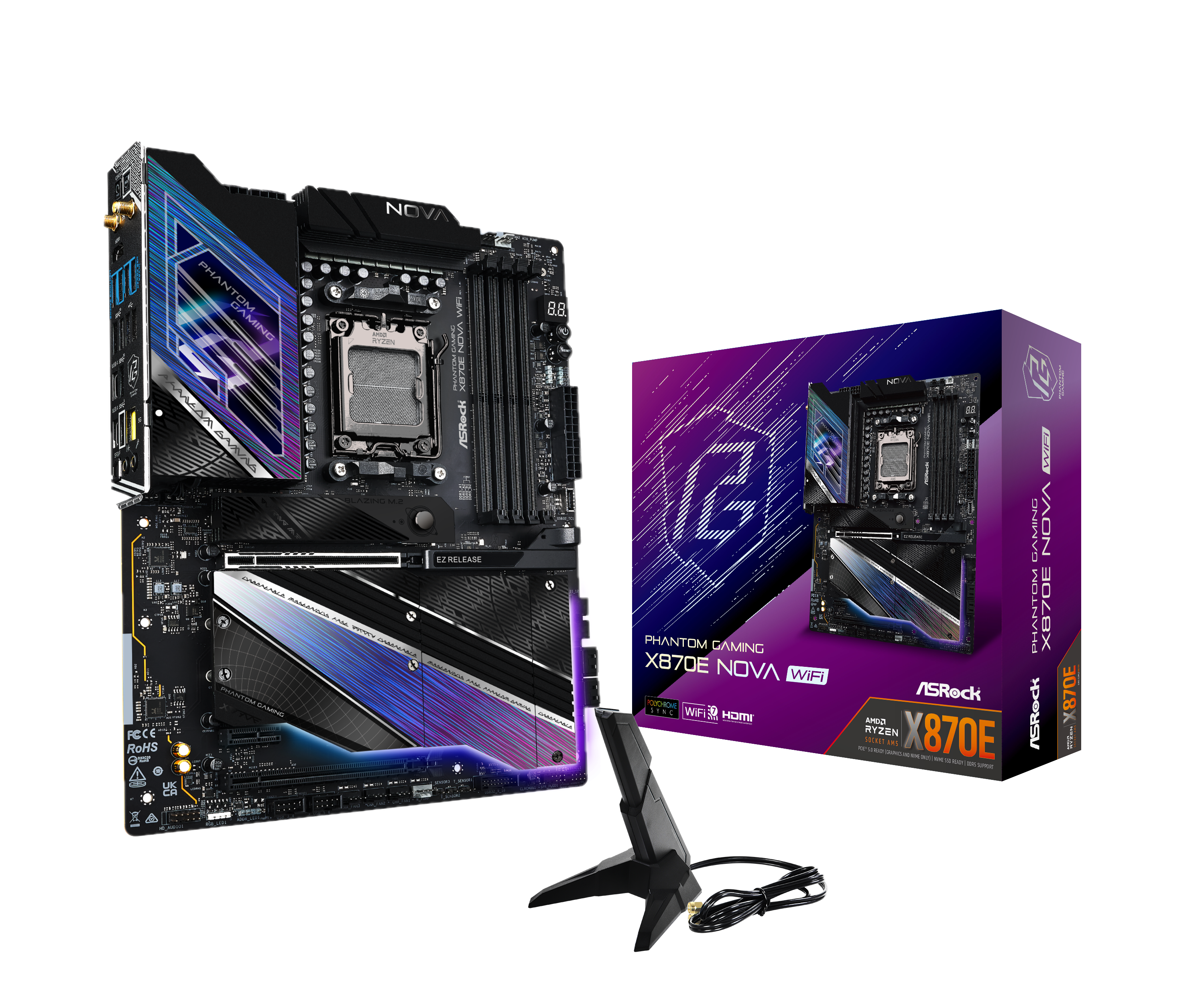 Scheda Madre ASRock X870 PRO RS WIFI - Socket AM5, USB4, Wi-Fi 7 - Foto 2